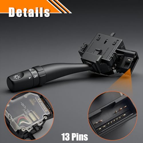 Quivimoro Headlight Dimmer Turn Signal Switch Fit for Hyundai Santa Fe 2007-2012, Hyundai Sonata 2009-2010, Kia Optima 2006-2011, No Fog Light, Replace OE# CBS1772 1S11420 934102B101 934102B101CA - Image 4