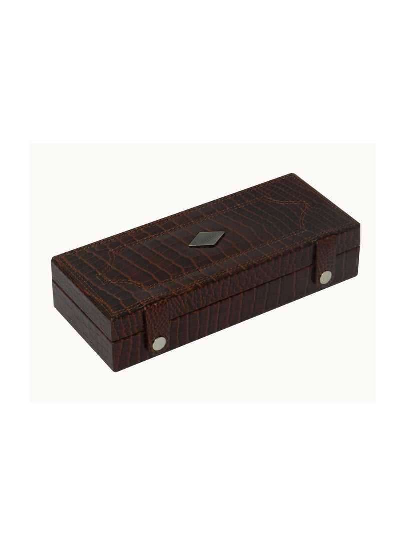 LAVERI LEATHER Laveri Cufflink Storage Display Box with Ring Holder Showcase for Store Display, Jewelry Show & Home ~ Jewelry Tray Organizer  - Image 2