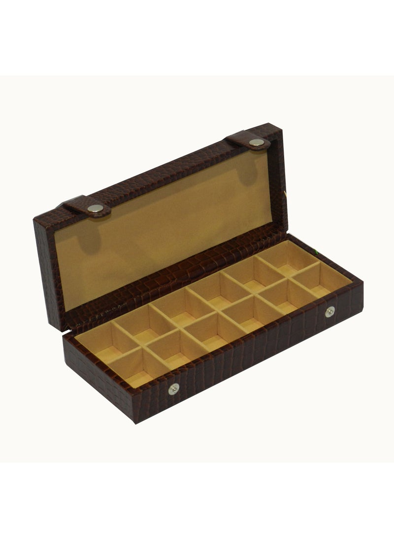 LAVERI LEATHER Laveri Cufflink Storage Display Box with Ring Holder Showcase for Store Display, Jewelry Show & Home ~ Jewelry Tray Organizer  - Image 4