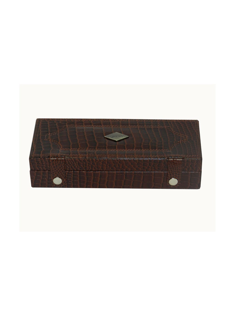 LAVERI LEATHER Laveri Cufflink Storage Display Box with Ring Holder Showcase for Store Display, Jewelry Show & Home ~ Jewelry Tray Organizer  - Image 5