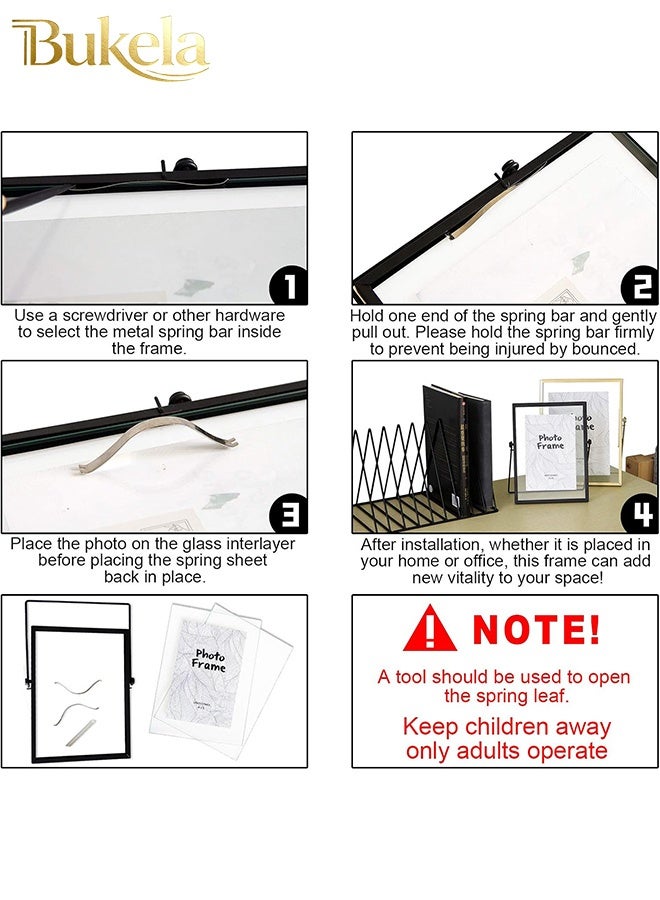 Bukela 22*17CM Picture Frames,Black Photo Frame Decor with Plexiglas Cover High Definition Glass Desk Pictures Display - Image 3