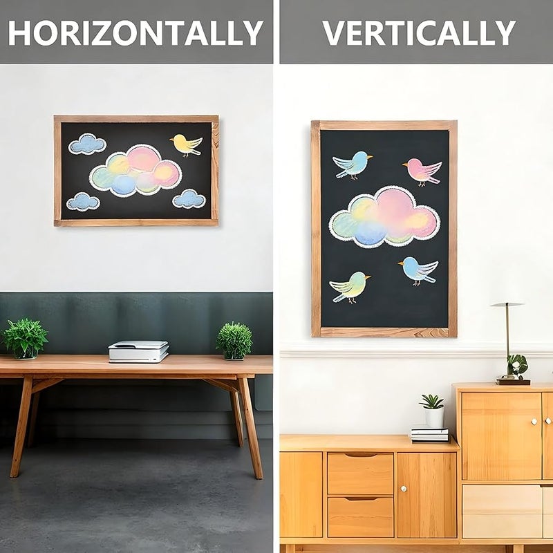 KOOLDE Magnetic Chalkboard 12'' x 16'' Hanging Framed Wall Chalkboard, Wood Frame Board Sign Blackboard for Kids, Home, Office, Restaurant - Image 4
