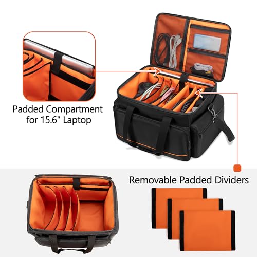 Trunab DJ Cable File Bag with Adjustable Dividers, 15.6'' Laptop Sleeve, Travel Musicians Gig Organizer Bag for DJ Gear, Music equipment and Accessories - Image 2