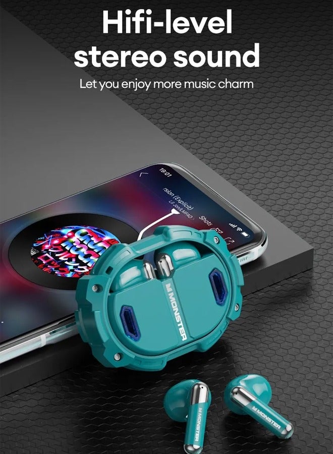 Monster Bluetooth Airmars XKT10 Pro Wireless Sports Earphones with Mic Waterproof Noise Reduction Bluetooth Earphones 5.3 Green - Image 5