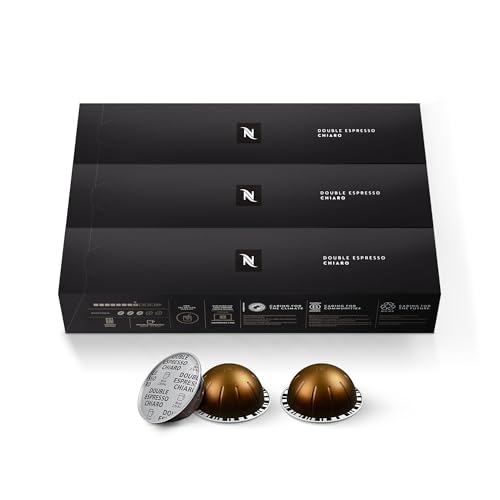 Nespresso Capsules Vertuo Double Espresso Chiaro Medium Roast Espresso Coffee 30Count Coffee Pods Brews 27oz - Image 1