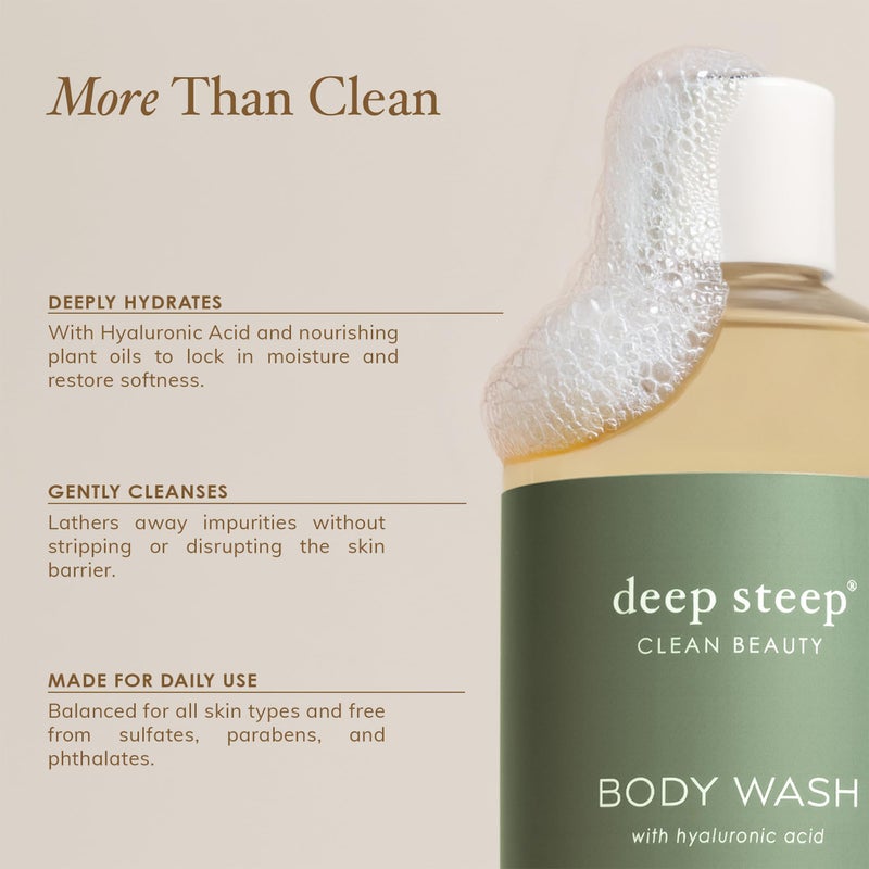 Deep Steep Body Wash, Grapefruit Bergamot, 17 oz â€“ Hydrating Shower Gel with Hyaluronic Acid, Shea Butter, Aloe Vera & Argan Oil â€“ Vegan, Clean Beauty, Clean & Refreshed Skin - Image 5