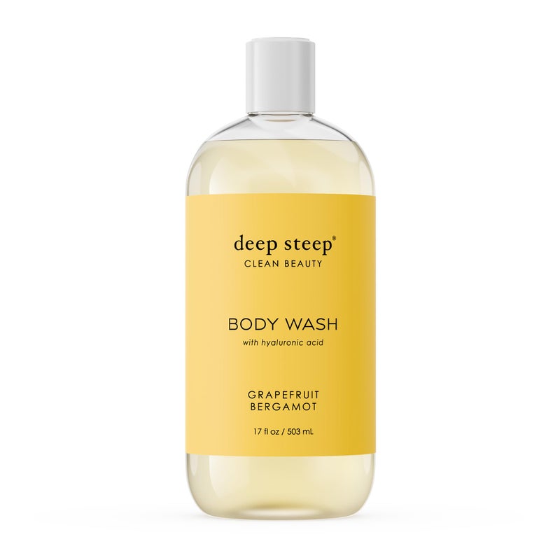 Deep Steep Body Wash, Grapefruit Bergamot, 17 oz â€“ Hydrating Shower Gel with Hyaluronic Acid, Shea Butter, Aloe Vera & Argan Oil â€“ Vegan, Clean Beauty, Clean & Refreshed Skin - Image 1