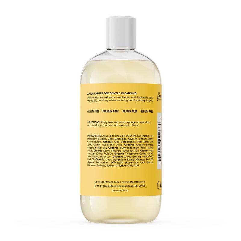 Deep Steep Body Wash, Grapefruit Bergamot, 17 oz â€“ Hydrating Shower Gel with Hyaluronic Acid, Shea Butter, Aloe Vera & Argan Oil â€“ Vegan, Clean Beauty, Clean & Refreshed Skin - Image 2