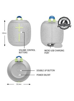 Ultimate Ears WONDERBOOM 3, Small Portable Wireless Bluetooth Speaker, Big Bass 360-Degree Sound for Outdoors, Waterproof, Dustproof IP67, Floatable, 131 ft Range - Joyous Brights Grey 