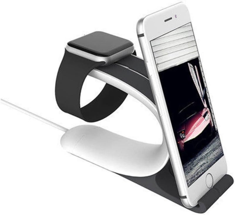 Watch Charging Dock Stand Phone Watch Holder Line Slot Fit Scratch-Resistant Padding Grey