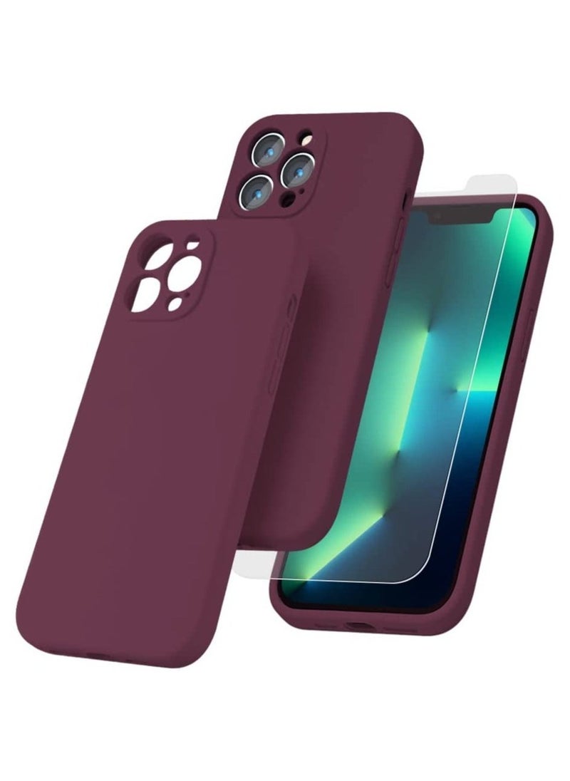 Raxoom Silicone Magnetic Case for iPhone 12 Pro Max with 2 Pack Tempered Glass Screen Protector Magsafe Case - Image 1