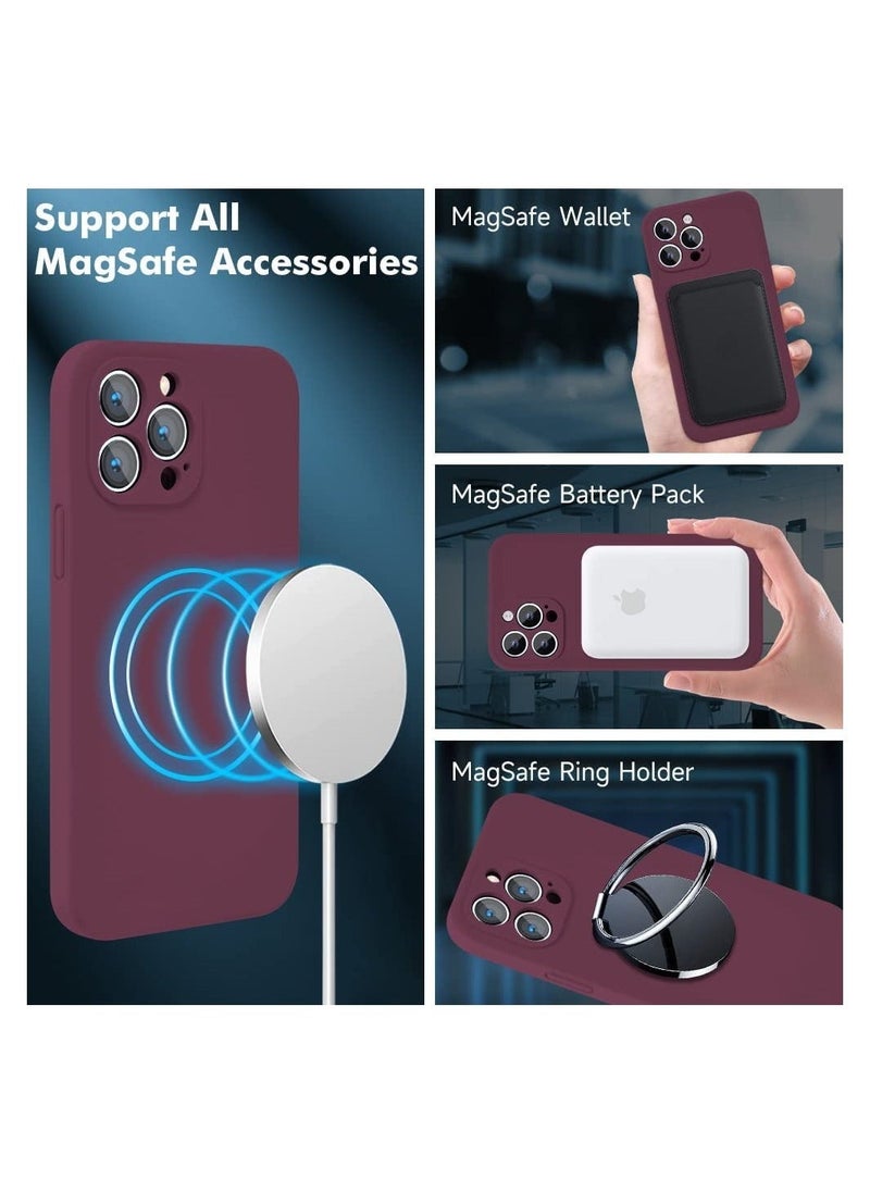 Raxoom Silicone Magnetic Case for iPhone 12 Pro Max with 2 Pack Tempered Glass Screen Protector Magsafe Case - Image 2