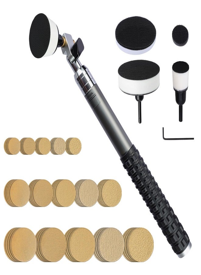 RUITOOL Bowl Sander Tool Kit with Dual Bearing Head - Lathe Tools with 1" - 3" Hook & Loop Sanding Discs, 75 Piece Sandpaper (60 to 320 Grit), Backing Pads with Foam Interface & Metal Handle - Image 1
