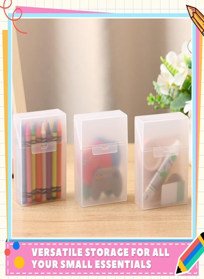 Clabby 12 Pcs Plastic Clear Crayon Box Clear Bulk Holds 24 Crayons Boxes Wth Hinged Lid and Snap Closure for Pens School Office Supplies Organization - Image 4