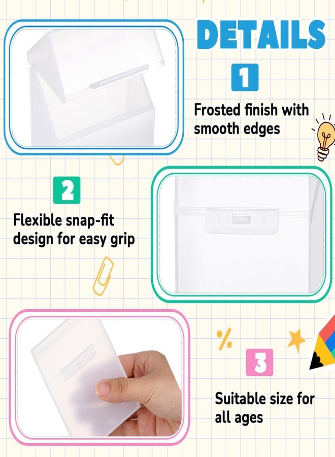Clabby 12 Pcs Plastic Clear Crayon Box Clear Bulk Holds 24 Crayons Boxes Wth Hinged Lid and Snap Closure for Pens School Office Supplies Organization - Image 3