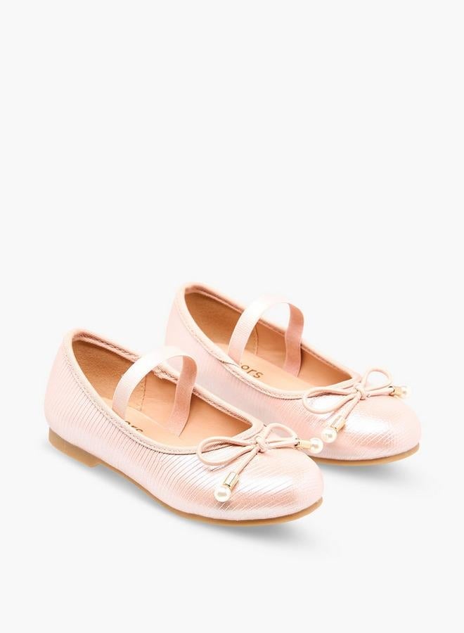 JUNIORS Girls Bow Detail Ballerina Shoes - Image 3