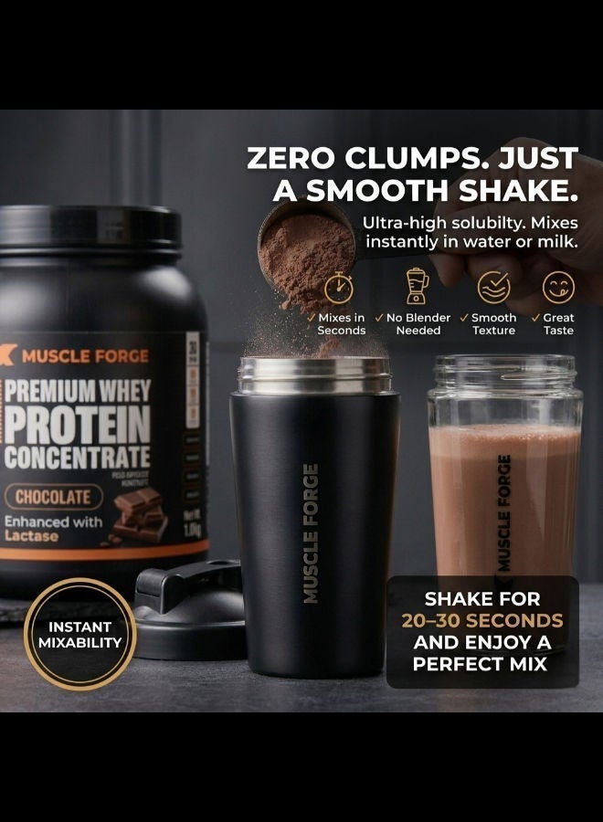 ماصل فورج Muscle Forge واي بروتين كونسنتريت بريميوم – شوكولاتة، 23 جم بروتين، مدعّم بإنزيم اللاكتيز، 1.08 كجم (30 حصة) - Image 4