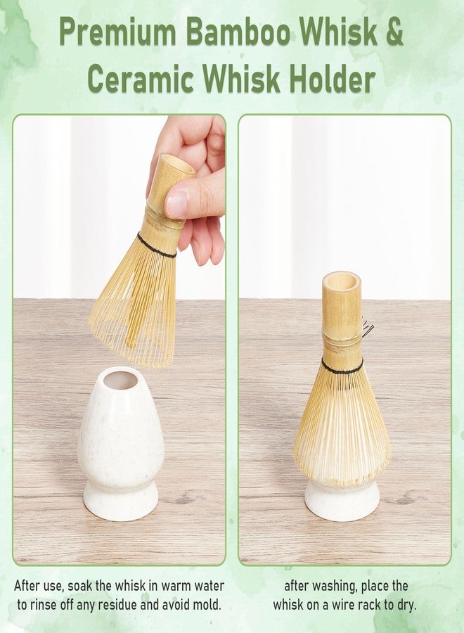 Feestars Matcha Whisk Set, Ceramic Matcha Bowl, Spoon, and Whisk for Making Perfect Matcha Tea Set for Matcha Lovers and Home Use - Image 5