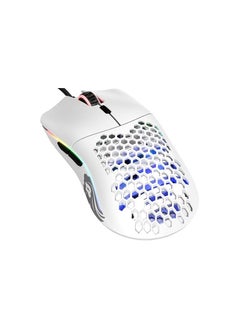 Glorious Model O Wired Gaming Mouse - RGB 67g Lightweight Ergonomic - Backlit Honeycomb Shell Design Mice (Matte White)