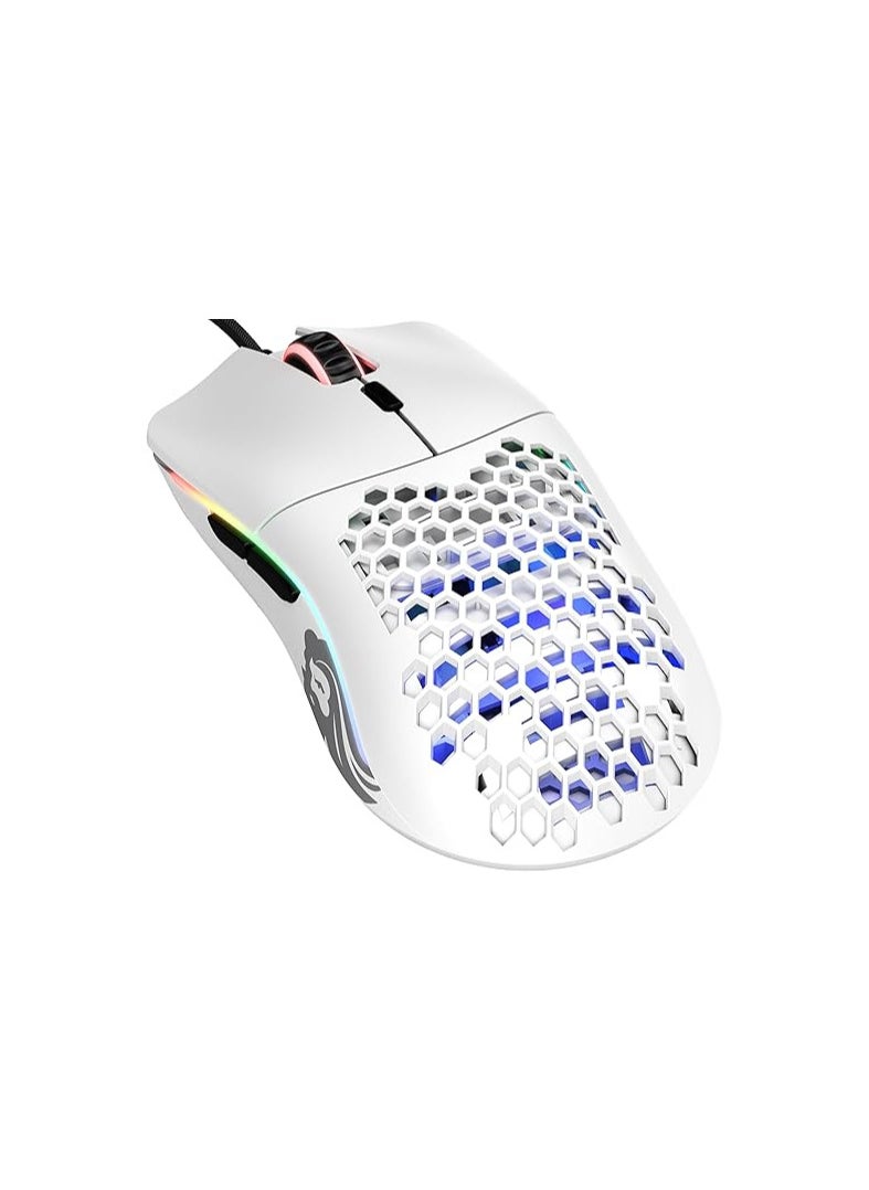 Generic - Glorious Model O Wired Gaming Mouse - RGB 67g Lightweight Ergonomic - Backlit Honeycomb Shell Design Mice (Matte White) - Image 1