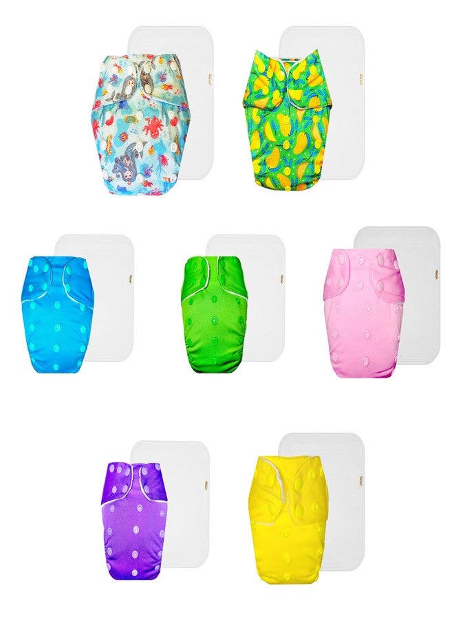 حفاضات دمبلدو القماشية الممتازة مع حشوة قطنية (عبوة من 7) | شعور بالجفاف والراحة | قابلة لإعادة الاستخدام والغسل | سهلة التنظيف | تغيير حفاضات بدون قلق | من 3 أشهر إلى 3 سنوات | للجنسين - Image 1