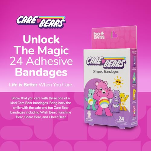 BioSwiss Care Bears Bandages Unlock The Magic Care Bear Shaped Self Adhesive Bandage Set Latex Free Sterile Wound Care 24 Count - Image 5