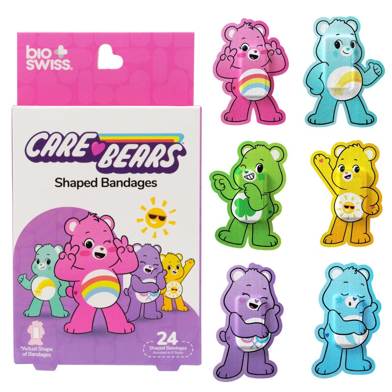 BioSwiss Care Bears Bandages Unlock The Magic Care Bear Shaped Self Adhesive Bandage Set Latex Free Sterile Wound Care 24 Count - Image 3