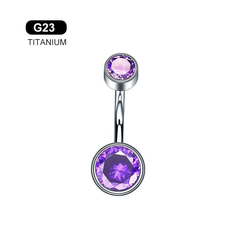 G23 Titanium 5A Zircon Navel Earrings 1.6*8/10Mm Piercing Jewelry Thread High Fashion - Image 5