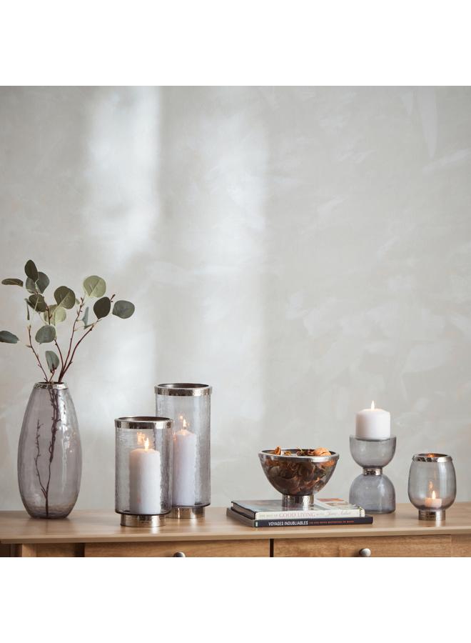 Tagus Glass Candleholder With Nickel Steel Ring 10X10X18 Xm  - Image 4