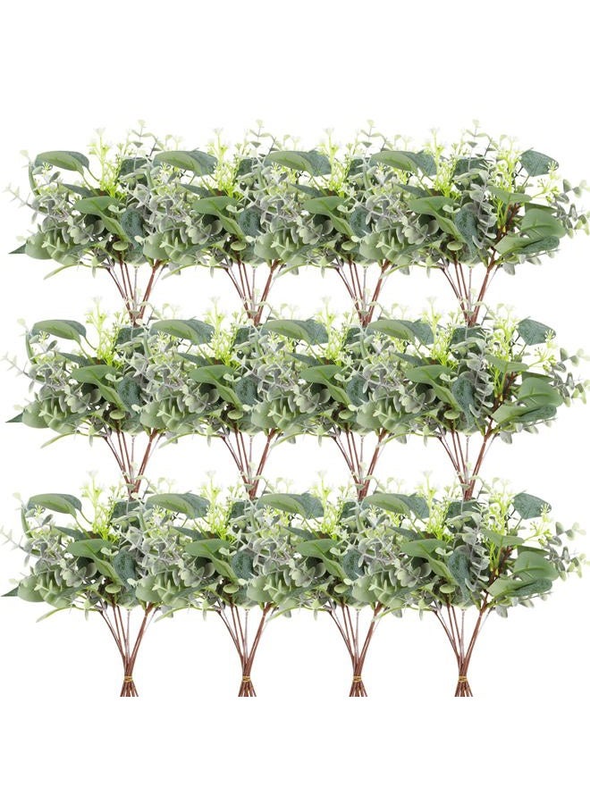 ZeKonan 120 Pieces of Artificial Greening Eucalyptus stem Silver Dollar Eucalyptus Leaves Baby Eucalyptus Leaves Suitable for Family Wedding vase Center Bouquet Flower Arrangement (Green-Mixed) - Image 1