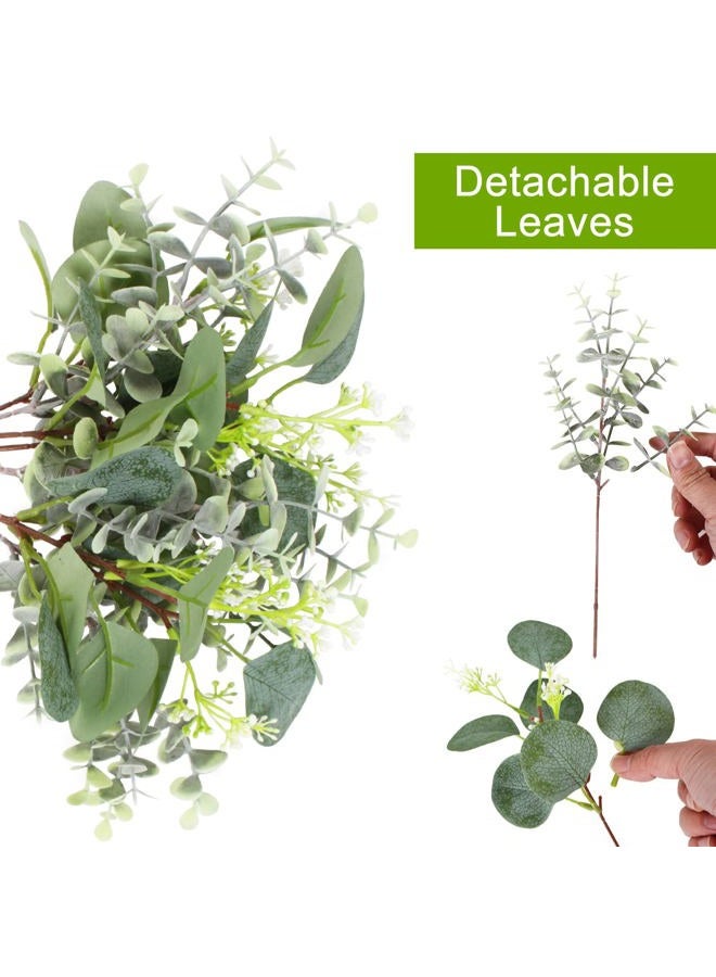 ZeKonan 120 Pieces of Artificial Greening Eucalyptus stem Silver Dollar Eucalyptus Leaves Baby Eucalyptus Leaves Suitable for Family Wedding vase Center Bouquet Flower Arrangement (Green-Mixed) - Image 5