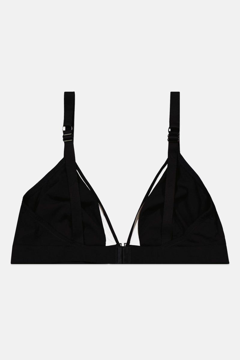 Etam Women Plain Non Padded Triangle Bra, Black - Image 2