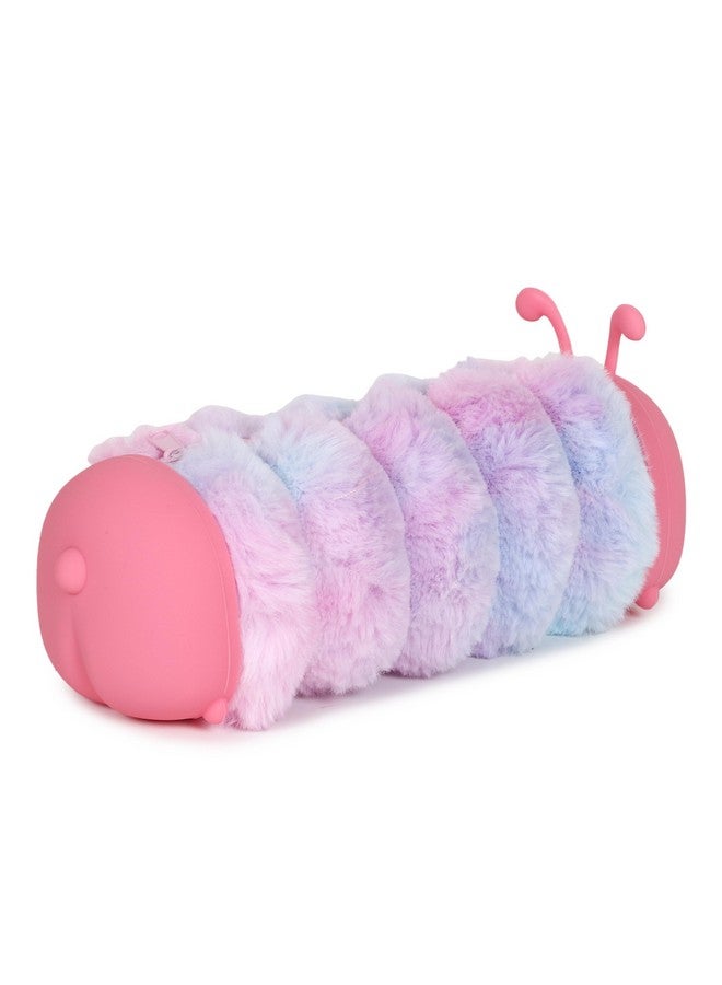 Samvardhan SAMVARDHAN Cute Animal Plush Pencil Case for Kids and Girls - Soft and Adorable Caterpillar, Unicorn, and Bear Design, School Supplies (Pink) - Image 5