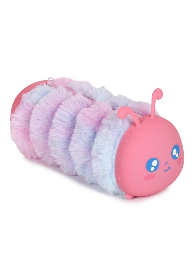Samvardhan SAMVARDHAN Cute Animal Plush Pencil Case for Kids and Girls - Soft and Adorable Caterpillar, Unicorn, and Bear Design, School Supplies (Pink) - Image 1