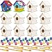 hapray 12 Pack Bird House Kit DIY Birdhouse Kits Wooden Crafts Arts for Children to Build and Paint Includes Paints Brushes for Kids Girls Boys Toddlers Halloween Christmas Gift - Image 3