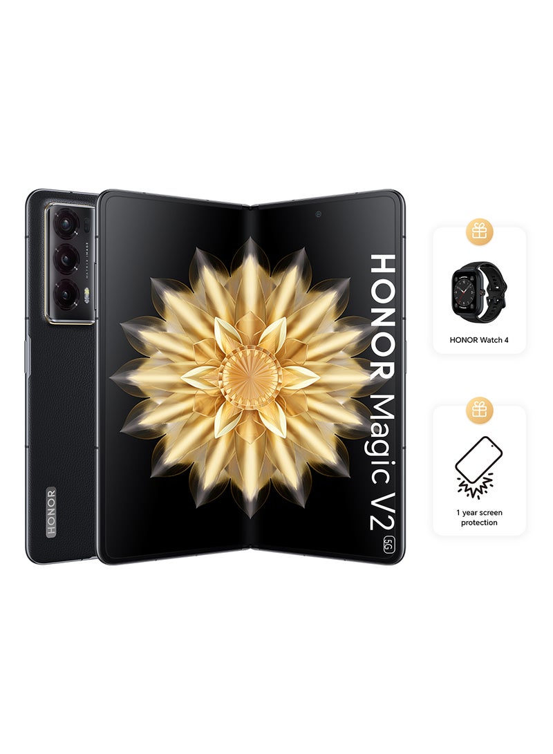 Honor Magic V2 Dual Sim Black PU 16GB RAM 512GB 5G With Free Gifts And Screen Protection - Middle East Version - Image 1