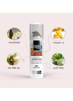 Furr FURR Moisturizing Shaving Foam for Women, Enriched with Aloe vera, Vitamin E and Tea Tree Oil, and Anti Bacterial Properties For Sensitive Skin - 65 gm  - Image 5