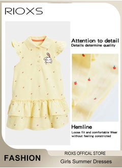 RIOXS Girls A-line Dress with Adorable Pattern, Colorful Button Up Sleeveless Dress, Wonderful Summer Dresses for Girls, Comfortable to Wear, Great Gift Choice for Girls  - Image 3