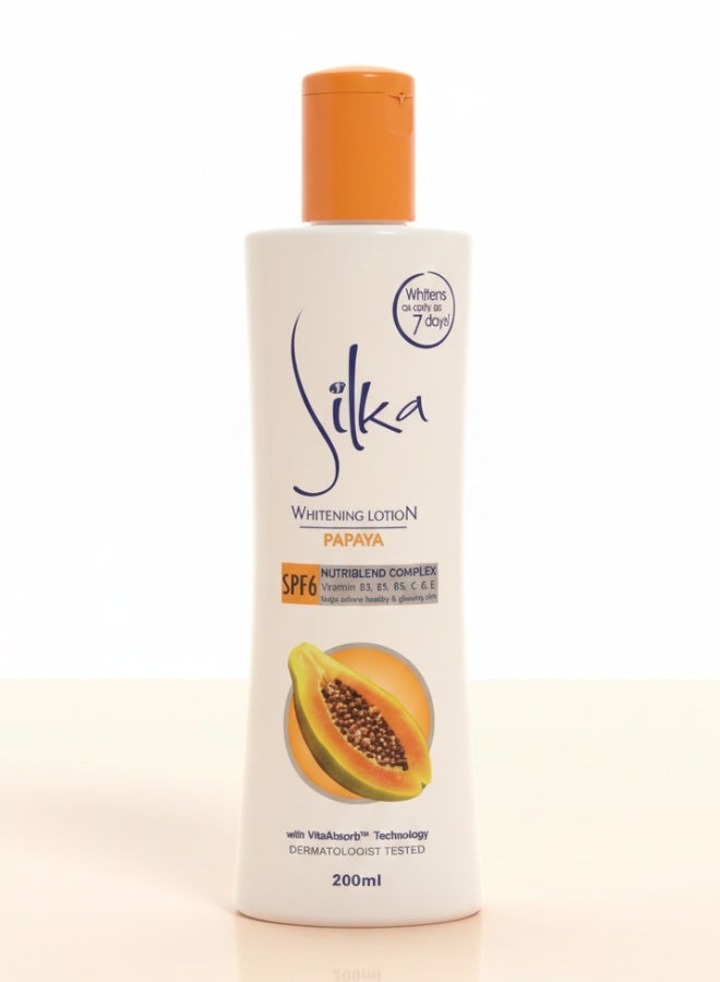 سيلكا سلكا لوشن تفتيح البشرة بالبابايا 200 مل ترطيب وتنعيم وإشراق صحي
