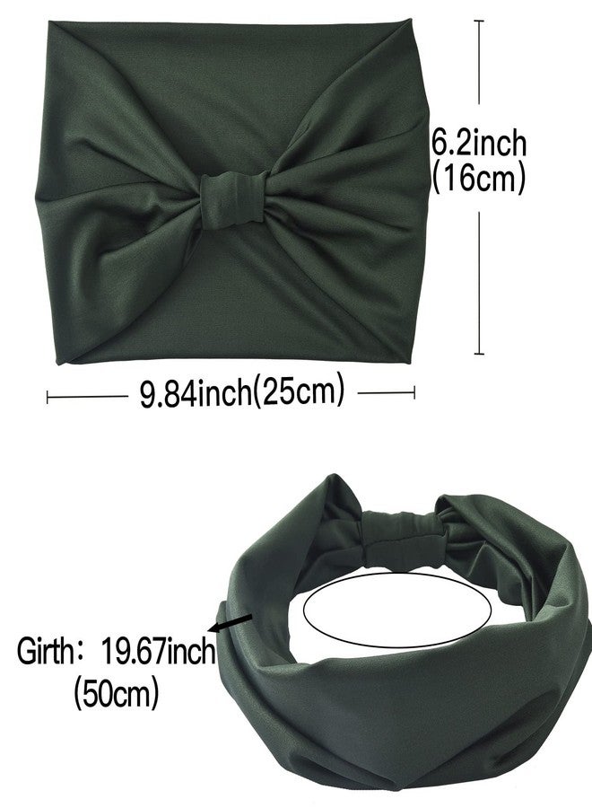 يشان عصابات رأس عريضة من يشان للنساء، عصابة رأس كبيرة على شكل باندانا أفريقية، مانعة للانزلاق، مناسبة لليوغا والجري والرياضة والتمارين الرياضية، عصابة رأس سميكة، عبوة من 6 قطع - Image 2