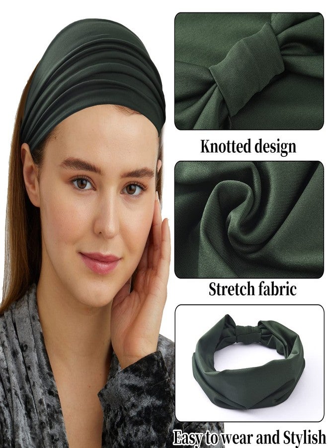 يشان عصابات رأس عريضة من يشان للنساء، عصابة رأس كبيرة على شكل باندانا أفريقية، مانعة للانزلاق، مناسبة لليوغا والجري والرياضة والتمارين الرياضية، عصابة رأس سميكة، عبوة من 6 قطع - Image 3