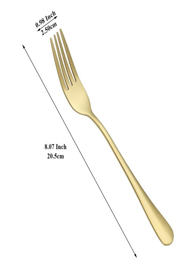 ReaNea Gold Dinner Forks 24 Pieces, Stainless Steel Titanium Gold Plating Table Forks for Home, Restaurant, Wedding, Parties, Events, Daily Use - Image 2