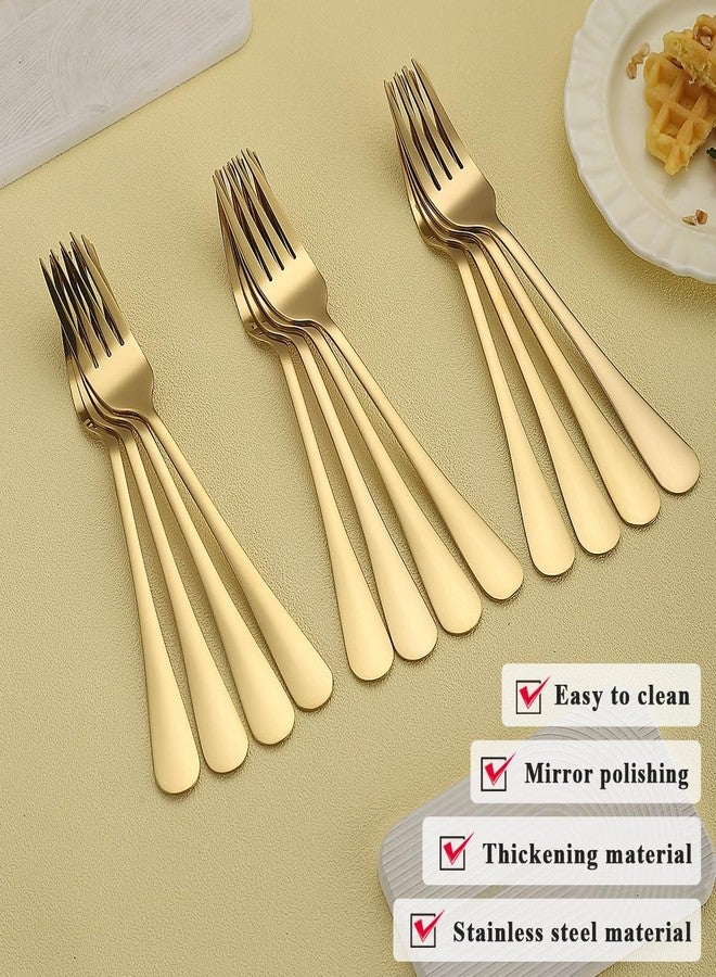 ReaNea Gold Dinner Forks 24 Pieces, Stainless Steel Titanium Gold Plating Table Forks for Home, Restaurant, Wedding, Parties, Events, Daily Use - Image 3