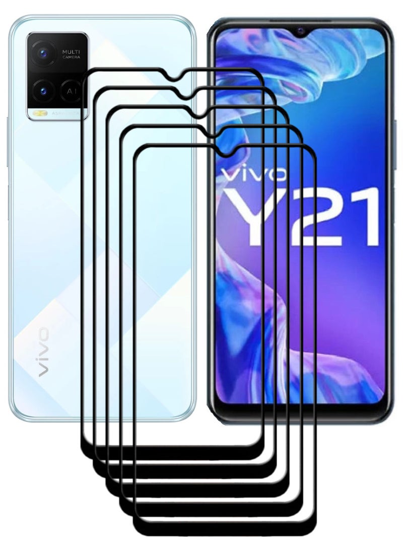 ACLIX 5 Pieces Antistatic ESD Dustproof Premium Quality High Definition Tempered Glass Screen Protector Designed For vivo Y21 - Image 1