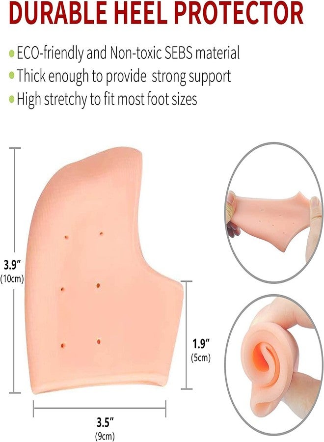 KITDAO Silicone Half Heel Protector Socks,Moisturizing Socks For Foot-Care And Anti Heel Cracks,Gel Heel Cups Silicon Heel Pad For Heel Ankle Pain, Heel Spur Shoe Support Pad - Image 4