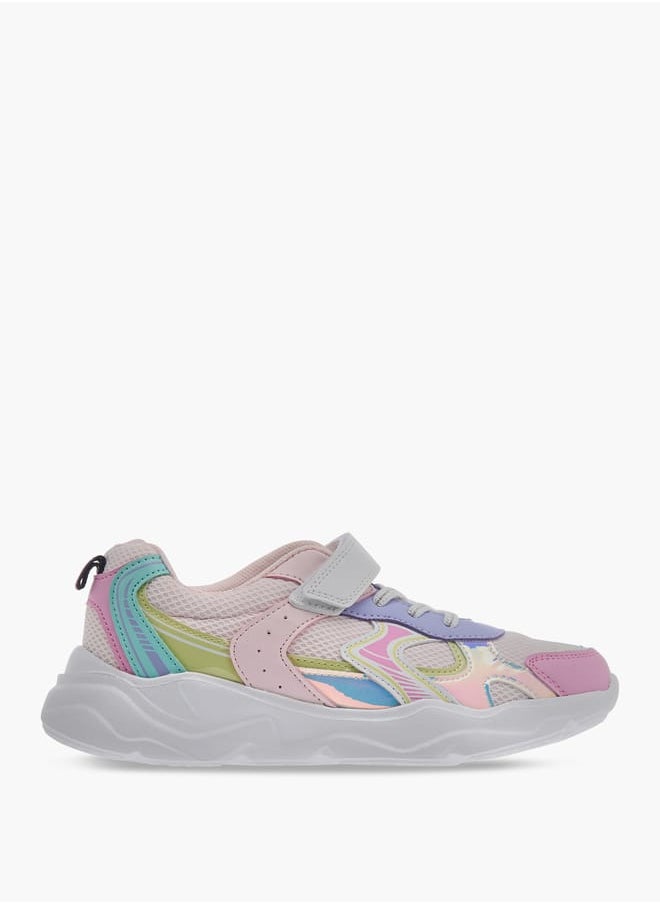 Flora Bella By Shoexpress - Girls Panelled Sneakers with Hook and Loop Closure - Image 1