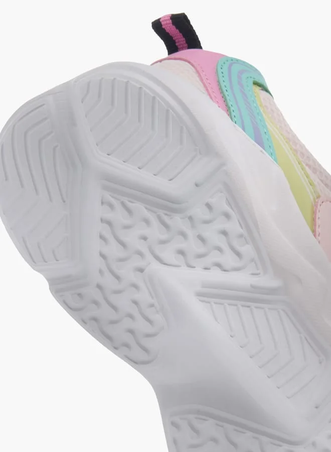 Flora Bella By Shoexpress Girls Panelled Sneakers with Hook and Loop Closure