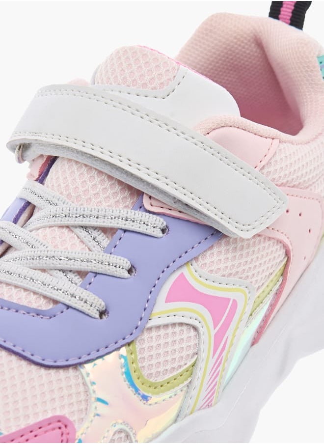 Flora Bella By Shoexpress - Girls Panelled Sneakers with Hook and Loop Closure - Image 1