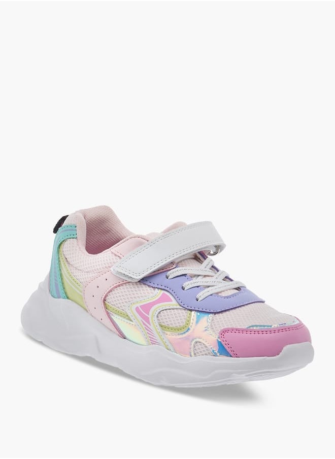 Flora Bella By Shoexpress - Girls Panelled Sneakers with Hook and Loop Closure - Image 1