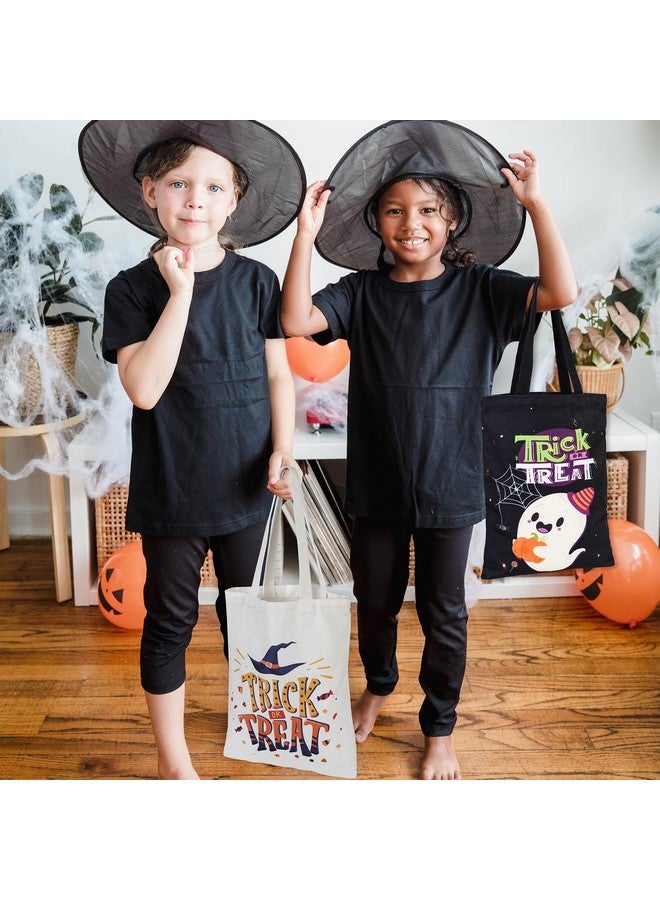 ATFUNSHOP Trick or Treat Bags Halloween Bags 3PACKS Cat Ghost Canvas Reusable Large Tote Bucket for Kids - Image 3